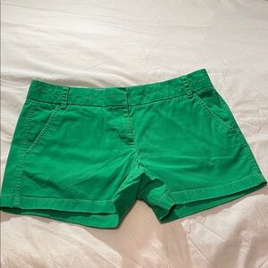 J. Crew CHINO Bright Green High-Waist 100% Cotton Shorts